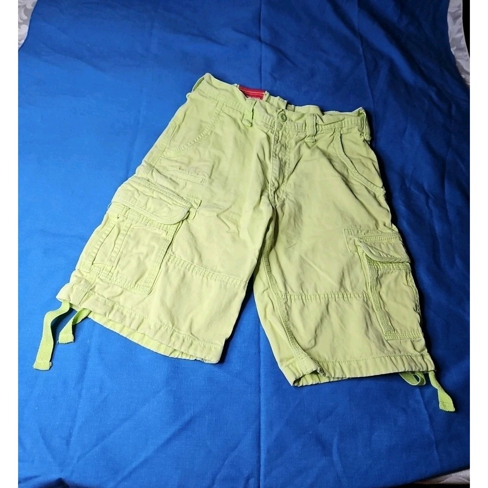 Jordan‎ Craig Cargo Shorts 32 Double Flap 7 Pocket Utility NEON Green
